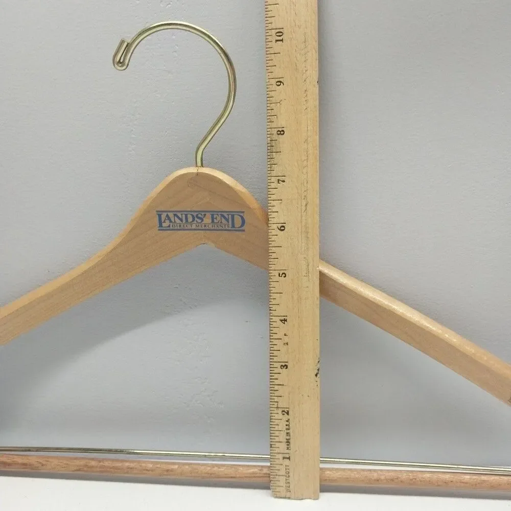 Vintage Lands' End Wood Clothes Hanger Store Display Advertising 17